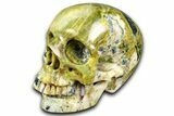 Realistic, Polished Yellow Turquoise Jasper Skull - Magnetic #382137-2